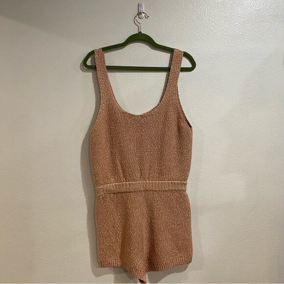 Free People Peach Declan Sleeveless Sweater Romper Sz M NWOT - Picture 11 of 14